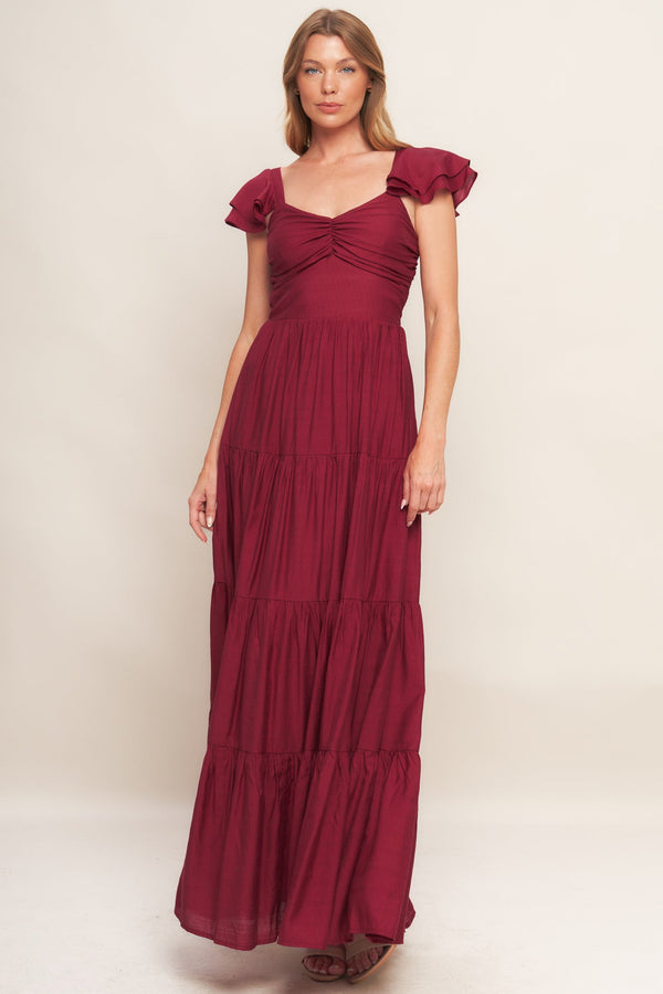 summer-milk-deep-red-woven-maxi-dress Flying Tomato - Sophia's StyleDRESSES-1